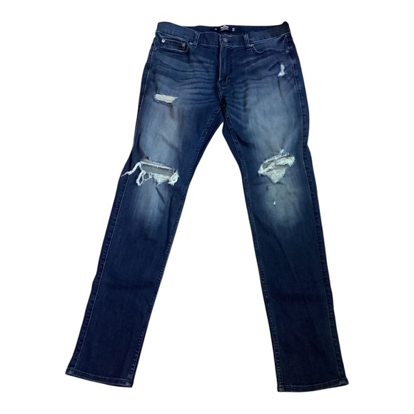 Hollister Mens Stacked Skinny Advanced Stretch Distressed Jeans Size 34 x 30 - Picture 7 of 7